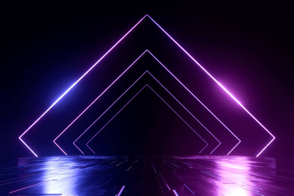 Abstract Futuristic Geometric Neon Light Background